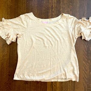 Lilly Pulitzer, gold linen top, size L, NWOT